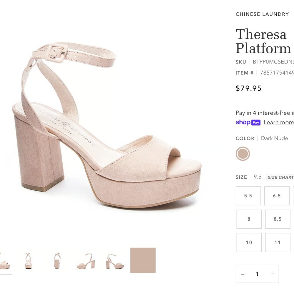 Chinese Laundry Theresa Platform Sandal - Size 9.5